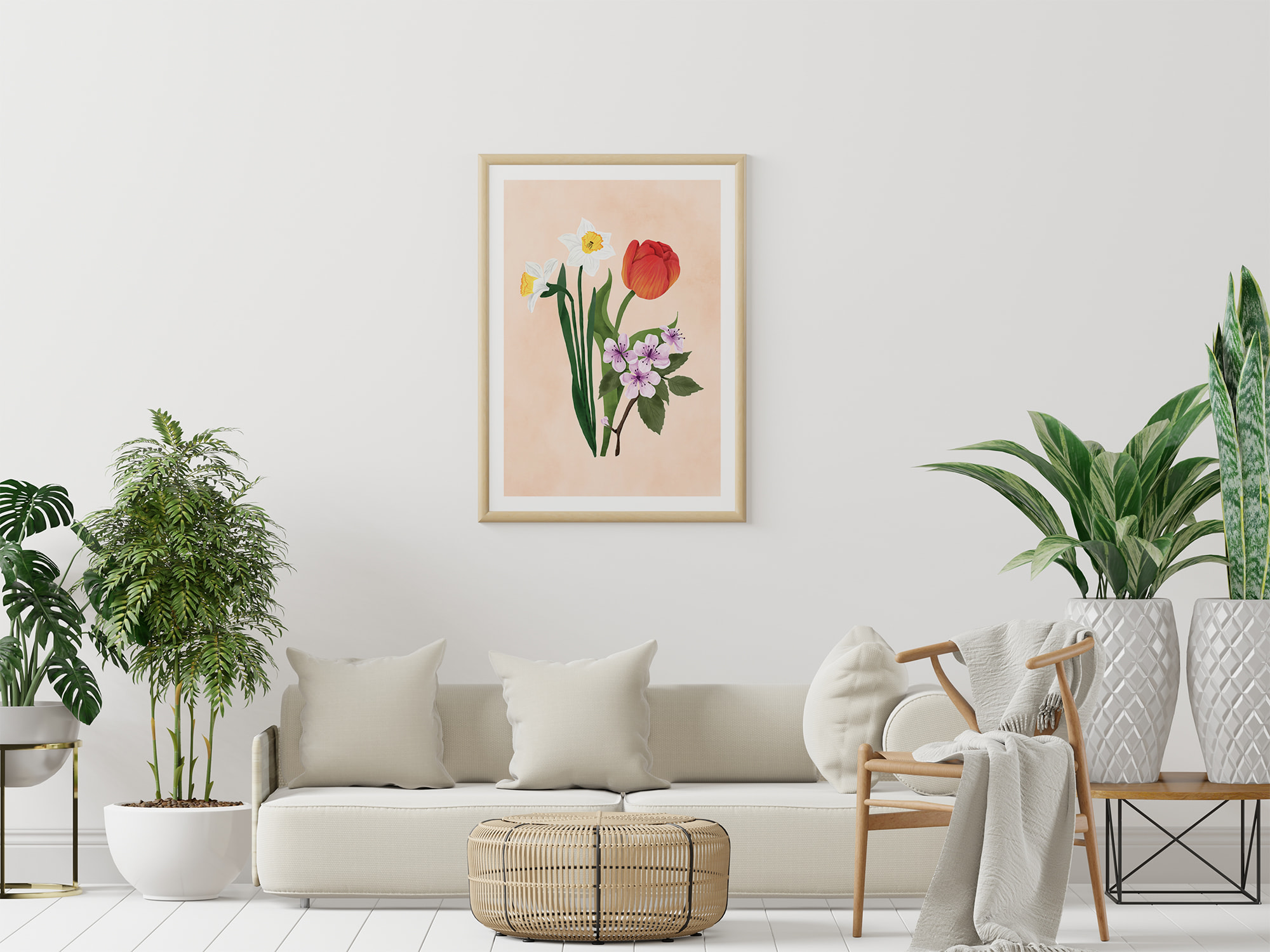 March flowers_ art print mockup