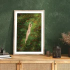 Illustration of a woman laying in a flowers field.