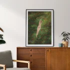 Illustration of a woman laying in a flowers field.