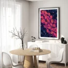 Illustration of blue and vibrant colors leaves.