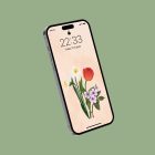 March flowers phone wallpaper mockup