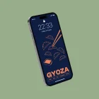 line art gyoza illustration phone background