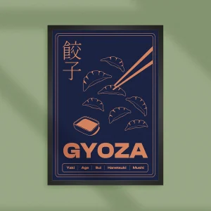 line art gyoza illustration