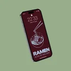 line art ramen illustration phone backgrund