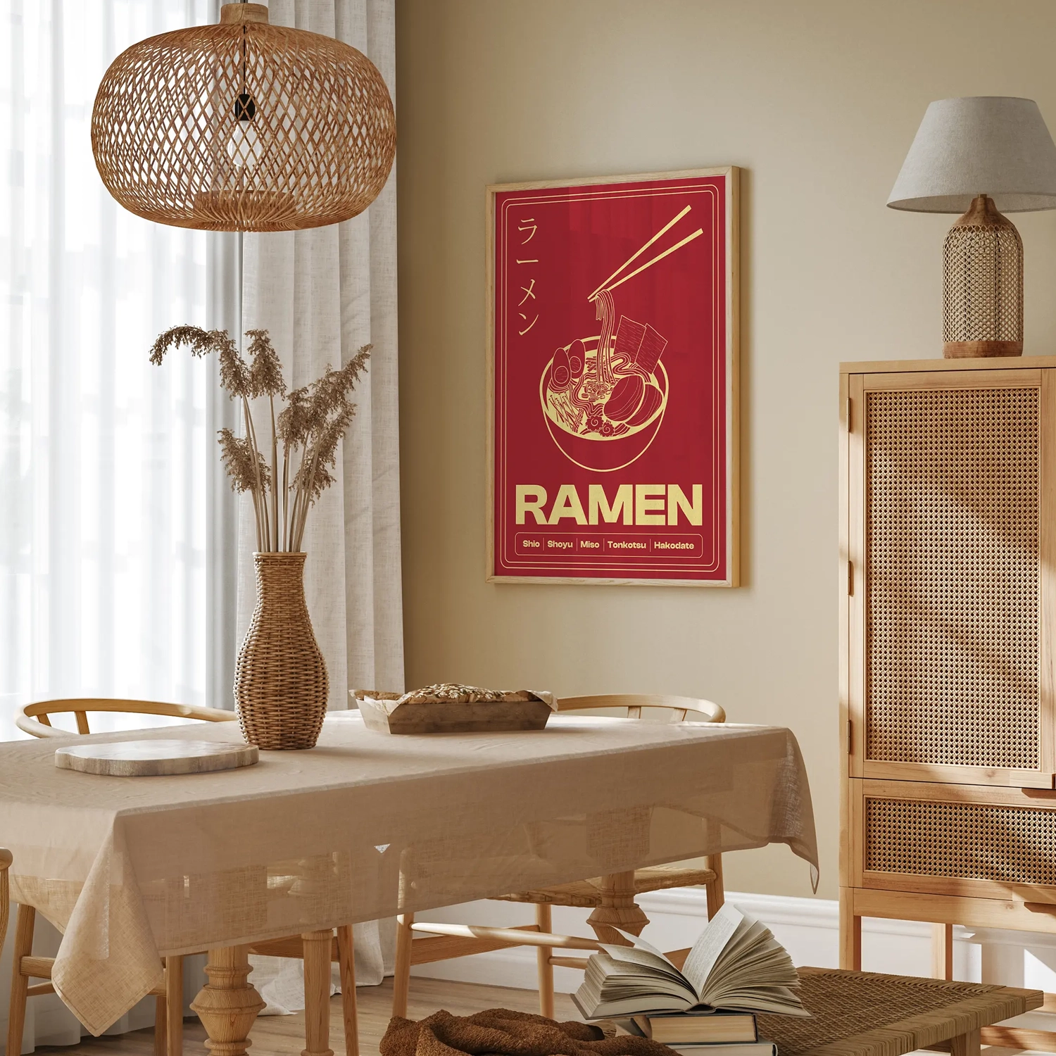 line art ramen illustration