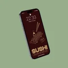 line art sushi illustration phone backgrund