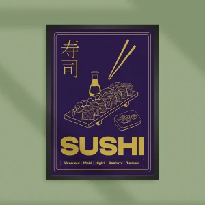 line art sushi illustration