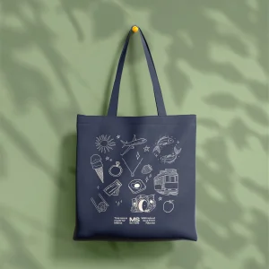 Custom illustrated tote bag